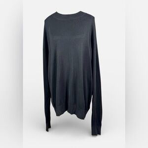 Va Bene Classic Silk Blend Black Crewneck Long Sleve Sweater Size XXL